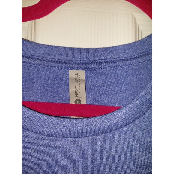 Next Level Blue XL Long Sleeve Leopard Print Long Sleeve Long T-Shirt - Picture 2 of 3